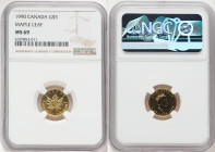 Elizabeth II gold "Maple Leaf" 5 Dollars 1990 MS69 NGC, KM188. 

HID09801242017

© 2022 Heritage Auctions | All Rights Reserved