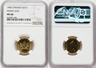 Elizabeth II gold "Maple Leaf" 10 Dollars 1982 MS68 NGC, KM136. 

HID09801242017

© 2022 Heritage Auctions | All Rights Reserved