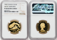 Elizabeth II gold Proof "Arctic Territories" 100 Dollars 1980 PR68 Ultra Cameo NGC, KM129. 

HID09801242017

© 2022 Heritage Auctions | All Rights Res...