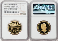 Elizabeth II gold Proof "Dominion of Canada - 150th Anniversary" 100 Dollars 2007 PR70 Ultra Cameo NGC, KM689. 

HID09801242017

© 2022 Heritage Aucti...
