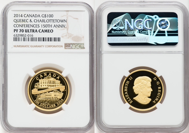Elizabeth II gold Proof "Quebec & Charlottetown Conference - 150th Anniversary" ...