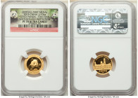 People's Republic gold Proof "Smithsonian Institution - Tian Tian" Panda 1/10 Ounce Medal 2014 PR70 Ultra Cameo NGC, PAN-626A. 18mm. AGW 0.0999 oz. So...