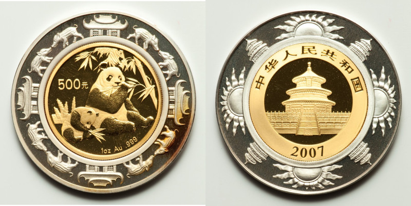 People's Republic bi-metallic Proof "Year of the Pig" Medallic Panda 500 Yuan 20...