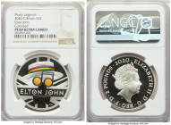 Elizabeth II silver Colorized Proof "Elton John" 2 Pounds 2020 PR69 Ultra Cameo NGC, S-EJ2. Limited Edition Presentation Mintage: 7,500. Music Legends...