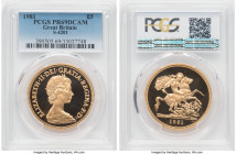 Elizabeth II gold Proof 5 Pounds 1981 PR69 Deep Cameo PCGS, KM924. AGW 1.1775 oz. 

HID09801242017

© 2022 Heritage Auctions | All Rights Reserved