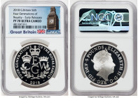 Elizabeth II silver Proof "Four Generations of Royalty" 5 Pounds 2018 PR70 Ultra Cameo NGC, KM1594. Early Releases. A perfectly struck coin, no coin c...