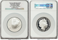 Elizabeth II silver Proof "Sir Winston Churchill - 50th Anniversary of Death" 10 Pounds (5 oz) 2015 PR70 Ultra Cameo NGC, KM-Unl. One of first 250 str...