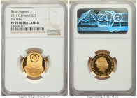 Elizabeth II gold Proof "The Who" 25 Pounds (1/4 oz) 2021 PR70 Ultra Cameo NGC, KM-Unl., S-WH6. Music Legends Series. Sold with case of issue and COA ...