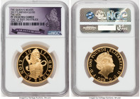 Elizabeth II gold Proof "Lion of England" 100 Pounds (1 oz) 2017 PR70 Ultra Cameo NGC, S-QBCGB1. Queen's Beast series. One of first 250 struck. 

HID0...