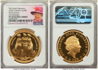 Elizabeth II gold Proof "Three Graces" 200 Pounds (2 oz) 2020 PR70 Ultra Cameo NGC, KM-Unl., S-GE12. Limited Edition Presentation: 325. The Great Engr...