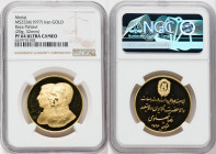 Muhammad Reza Pahlavi gold Proof Medal MS 2536 (1977) PR64 Ultra Cameo NGC, 32mm. 20gm. Struck for the 16th birthday of Reza Pahlavi's son and heir. 
...