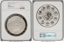 Estados Unidos silver Prooflike "Aztec Calendar" 100 Pesos (1 Kilo) PL69 NGC, Mexico City mint, KM921. Mintage: 1,500. An absolutely enormous Prooflik...