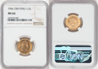 Republic gold 1/2 Libra 1966-ZBR MS66 NGC, Lima mint, KM209. 

HID09801242017

© 2022 Heritage Auctions | All Rights Reserved