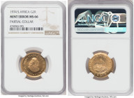 Republic gold Mint Error - Partial Collar 2 Rand 1974 MS66 NGC, KM64. 

HID09801242017

© 2022 Heritage Auctions | All Rights Reserved