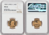 Republic gold 1/4 Krugerrand 1980 MS66 NGC, KM106. 

HID09801242017

© 2022 Heritage Auctions | All Rights Reserved