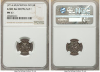 Bretislaus I Denar ND (1034-1055) MS63 NGC, Prague mint, Cach-322. Impeccably preserved, with appealing toning and very finely rendered motifs. A supe...