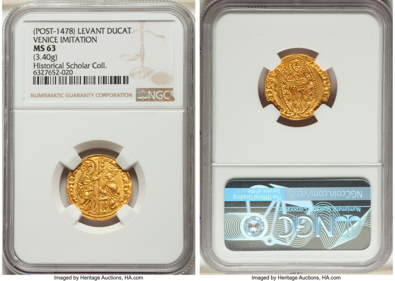 Giovanni Grandenigo (1355-1356) gold Imitation Ducat (POST-1478) MS63 NGC, Fr-12...
