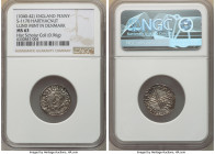 Harthacnut Danish Issue Penny ND (1040-1042) MS63 NGC, Lund mint, Alwine as moneyer, S-1170. 0.96gm. Diademed bust left / Long voided cross, small cro...