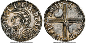 Harthacnut Danish Issue Penny ND (1035-1042) MS61 NGC, Lund mint, Othinkarr as moneyer, S-1170. 1.09gm. In the name of Aethelred. Helmeted bust left /...