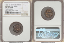 Magnus I the Good Penny ND (1042-1047) UNC Details (Peck Marked) NGC, Lund mint, Hauberg-1. 1.03gm. Long cross type. Helmeted and armored bust left, h...
