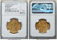Charles V (1364-1380) gold Franc à Pied ND (from 1365) AU Details (Cleaned) NGC, Uncertain mint, Fr-284, Dup-360. 3.75gm. KAROLVS • DI • GR | FRAnCORV...