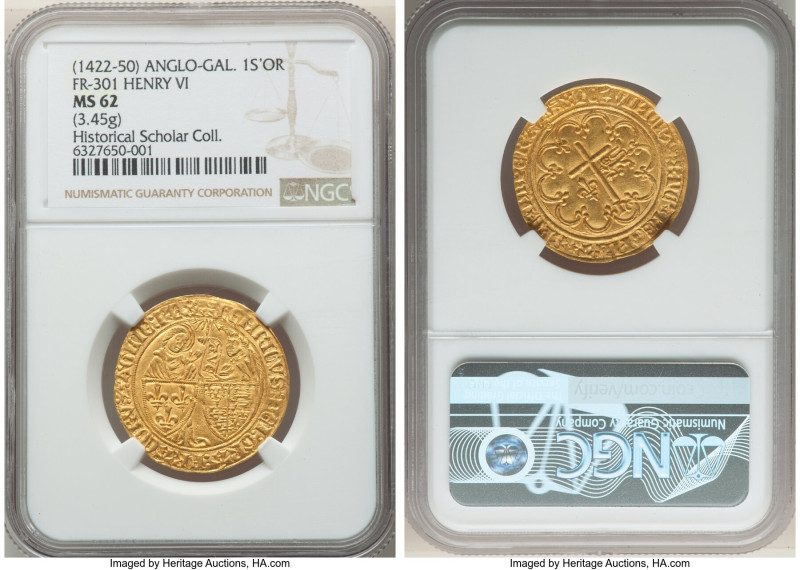 Anglo-Gallic. Henry VI (1422-1461) gold Salut d'Or ND (from 1423) MS62 NGC, Roue...