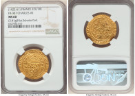Charles VII (1422-1461) gold Écu d'Or à la couronne ND (from 1445) MS60 NGC, Montferrand mint (pellet below 11th letter), Fr-307, Dup-511A. 3.41gm. 2n...