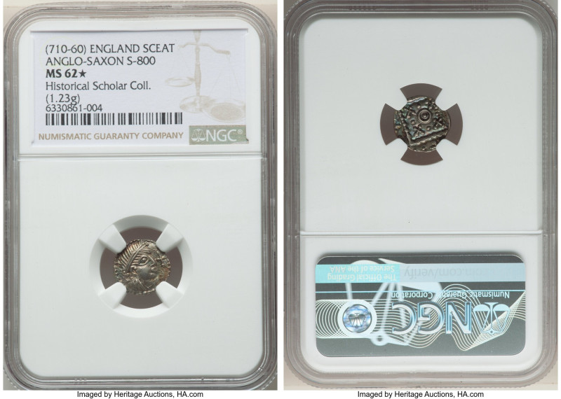 Early Anglo-Saxon. Secondary Phase Sceat ND (710-760) MS62 S NGC, Series G, Type...