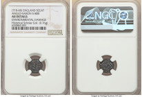 Early Anglo-Saxon. Secondary Phase Sceat ND (710-760) AU Details (Environmental Damage) NGC, Series G, Type 3a. S-800. 0.76gm. Diademed bust right, he...