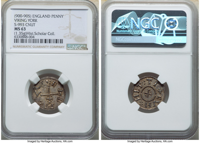 Viking Kingdom of York. Cnut Cunnetti Penny ND (900-905) MS63 NGC, York mint, S-...