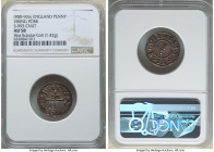 Viking Kingdom of York. Cnut Cunnetti Penny ND (900-905) AU58 NGC, York mint, S-993, N-501. 1.42gm. CNVT REX, patriarchal cross, with a pellet in angl...