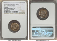 Kings of All England. Aethelred II Penny ND (978-1016) MS64 NGC, Thetford mint, Edwine as moneyer, S-1154, N-779. 1.40gm. Last Small Cross type. Beard...