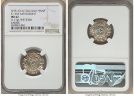Kings of All England. Aethelred II Penny ND (978-1016) MS62 NGC, Thetford mint, Eadric as moneyer, S-1154. 1.12gm. Last Small Cross type. Diademed bus...