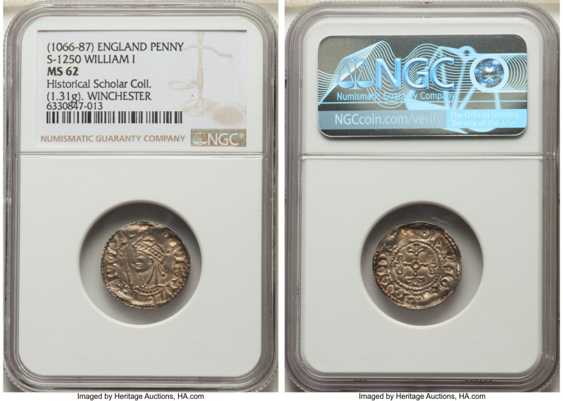 William I, the Conqueror Penny ND (1066-1087) MS62 NGC, Winchester mint, Anderbo...