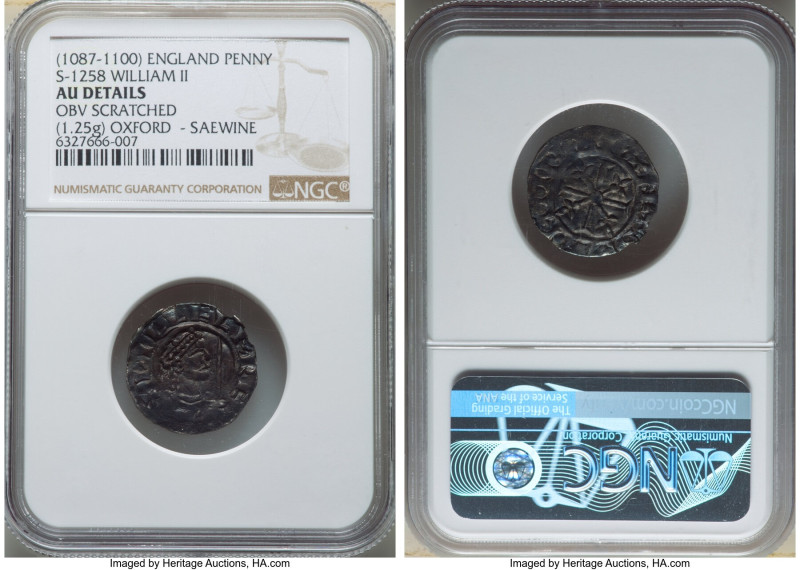 William II (1087-1100) Penny ND (1086-1089) AU Details (Obverse Scratched) NGC, ...