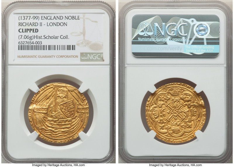 Richard II gold Noble ND (1377-1399) Clipped NGC Fr-100. 7.06gm. 

HID0980124201...