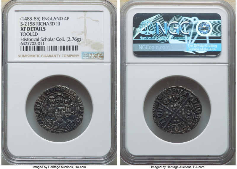 Richard III Groat (4 Pence) ND (1483-1485) XF Details (Tooled) NGC, Tower mint, ...