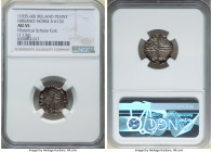 Hiberno-Norse. Phase III Penny ND (1035-1060) AU55 NGC, S-6132. 1.13gm. Long cross and hand type. Draped bust left / long voided cross, hand in opposi...