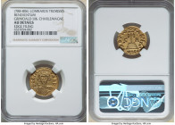 Benevento. Grimoald III, as Dux (788-806) with Charlemagne gold Tremissis ND (788-793) AU Details (Edge Filing) NGC, Benevento mint, MEC I-1098. GRIM ...