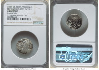 David I (1124-1153) Penny ND (c. 1136-1145) AU Details (Damaged) NGC, Edinburgh mint, S-5003, 1.29gm. Period A coinage. Facing bust, scepter right / c...