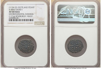 David I Penny ND (1124-1153) XF Details (Environmental Damage) NGC, Roxburgh mint, Hugo as moneyer, S-5007. 1.21gm. Crowned bust right with scepter / ...