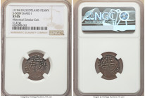 David I (1124-1153) Penny ND (after 1153) XF45 NGC, Period D, S-5009. 1.37gm. Posthumous issue. Blundered legends, coins of lesser workmanship variety...