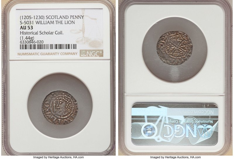 William, the Lion (1165-1214) Penny ND (1205-1230) AU53 NGC, S-5031. 1.44gm. Pha...