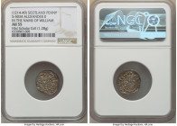 Alexander II (1214-1249) Penny ND (c. 1230) AU55 NGC, S-5034. 1.28gm. Short cross, Phase C type. In the name of William. Bearded bust right / short cr...