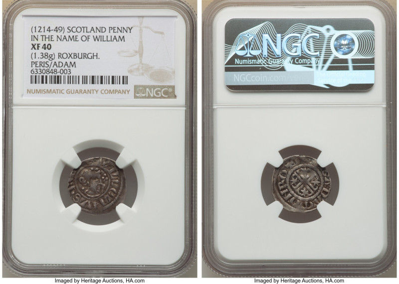 Alexander II (1214-1249) Penny ND (c. 1230) XF40 NGC, Roxburgh mint, Peris & Ada...