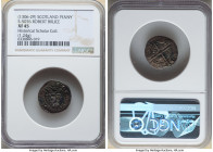 Robert the Bruce Penny ND (1306-1329) XF45 NGC, S-5076. 1.24gm. Crowned head left, scepter before / long cross with stars in angles. Slightly worn, dr...