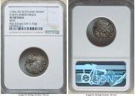 Robert the Bruce Penny ND (1306-1329) XF Details (Bent) NGC, S-5076. 1.22gm. Crowned bust left, scepter before / long cross with stars in angles. Ligh...