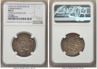 David II (1329-1371) Groat (4 Pence) ND (1357-1367) MS61 NGC, S-5098. 4.46gm. Second coinage. Older head left with aquiline nose and pierced pellet ey...