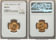 George V gold Sovereign 1918-S MS65+ NGC, Sydney mint, KM29, Marsh-278. AGW 0.2355 oz. 

HID09801242017

© 2022 Heritage Auctions | All Rights Reserve...