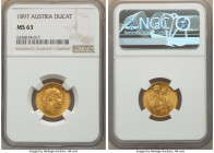 Franz Joseph I gold Ducat 1897 MS63 NGC, Vienna mint, KM2267. Fully struck with slight signs of handling on the highest points and honey-gold toning. ...